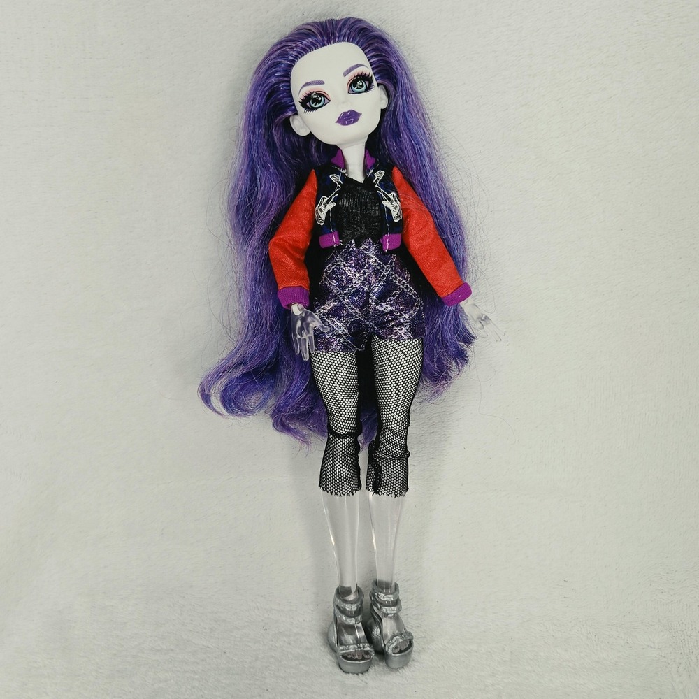 Monster High Spectra Vondergeist Fashion Doll Purple Hair Red Jacket Articulated